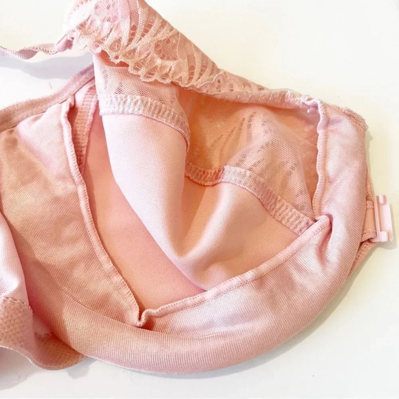 Glamorise Pale Pink Front Clasp Underwire Bra Women’s Size 40F Racerback Curvy - Picture 8 of 9